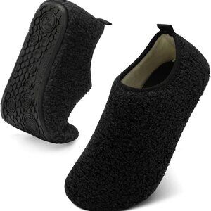 Unisex Travel House Slippers Soft Velvet Lining Rubber Sole Comfortable